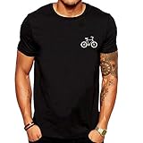 Yowablo T-Shirt Top Herren Neue Sommer Cartoon Fahrrad Muster Gedruckt Bluse Top (M,2Schwarz)