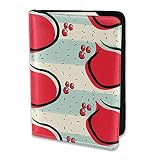 Reisepasshülle Rote Granatapfelkerne Blau Und Beige Gestreiftes PU-Leder Reisebrieftasche Reisepasshülle Reisepasshüllen 5,5 Z