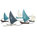 Logbuch-Verlag große Wandskulptur Segelschiffe blau weiß braun - Wanddeko Schiffe Boote - Maritime Deko zum Aufhängen 48,5