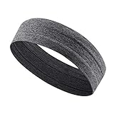 PPLAX Yoga Stirnband Sport Yoga Schweißband Unisex Elastic Gym Cycling Basketball Sweat Stirnband Frauen Männer Fitness Atmungsaktiv Sicherheit Haarband (Color : Grey)