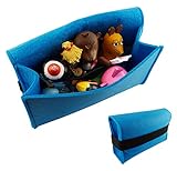 Tasche für Tonies Hörfiguren und Tigercards aus Filz - BLAU - geeignet für Toniebox (bis 8 Tonie Figuren) Tigerbox Touch - Toniefiguren Tonifigur Tonie-Figur Aufbewahrung Transporttasche Transportbox