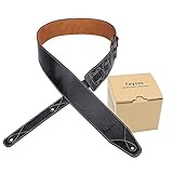 Rayzm Leder Gitarrengurt/Bassgurt mit Wildlederbespannung, Hochwertiger Echtledergürtel für Akustik/Elektrik/Bassgitarre, 6,5 cm Breite, Verstellbare Länge von 108 cm bis 140