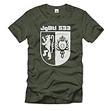 JgBtl 533 II Zug Jäger Bataillon Bundeswehr Kompanie Düren T Shirt #38349, Größe:XL, Farbe:O
