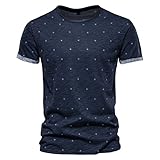 SSBZYES Herren T-Shirt Kurzarm Herren Baumwoll T-Shirt Rundhals Kurzarm T-Shirt Sommer Lässig Kurzarm Top mit Landschaftsdruck