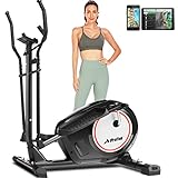 Profun Crosstrainer Für Zuhause, Ellipsentrainer mit APP-Steuerung, 8 Magnetwiderstandsstufen Bluetooth 12kg Schwungrad 170kg Max Kapazität Gewicht (Black)