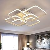 yanzz LED Deckenleuchte mit Fernbedienung Dimmbar Wohnzimmerlampe Kreative Metall Acryl Deckenlampe Moderne Beleuchtung Beleuchtung Schlafzimmerlampe Büro Flur Dekoration Lichter Weiß,4 Köpfe 58