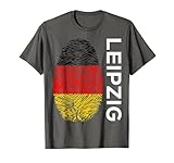 Leipzig Stadt DNA Fingerabdruck Sachsen Deutschland Flagge T-S