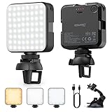 W64 LED Kamera Licht ESMART Videokonferenz Licht Foto Licht mit Clip und Saugernapf Dimmbares Studiolicht Videoleuchte Beleuchtung für Fernarbeit, Zoom-Anrufe, Computer- und Laptop-Videok