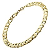 trendor Armband 333 Gold Panzerkette Breite 7 mm Damen und Herren Armband, modische Geschenkidee, Armband Echtgold, Gold Armschmuck, Goldarmband 35661-21 21