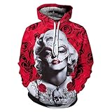 QTJY Mode Hoodie sexy Göttin 3D Gedruckter Hoodie, Herren und Damen Herbst/Winter Casual Pullover Langarm Pullover B 3XL