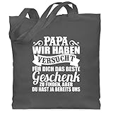 Shirtracer Vatertagsgeschenk Papa - Papa wir haben versucht für dich das beste Geschenk zu finden - weiß - Unisize - Dunkelgrau - WM101 - WM101 - Stoffbeutel aus Baumwolle Jutebeutel lange Henk
