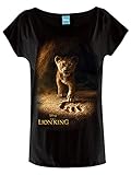 König der Löwen Little Lion Damen Loose T-Shirt schwarz, Größe:L