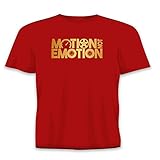 Garmarama Motion Not Emotion Unisex T-Shirt Kurzarm verschiedene Farben und Größen Gr. L, Rot / G