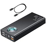 AMAZOM Powerbank, Schnellladegerät 30000Mah USB C Tragbares Ladegerät [65W Power Delivery] Quick Phone Charge 3.0 Externer Akku Mit 5 Ausgängen Und 3 Eingängen Für Tablets, Laptops E
