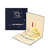 lifBetter Geburtstagskarte, 3D-Geburtstagskarte, Musik-Kuchen, dreidimensionale Grußkarte, Papierschnitzerei mit Beleuchtung, handgefertigt, kreativ, Segenskarte, B