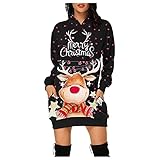 Soupliebe Ugly Christmas Sweater, Ugly Weihnachts Hoodie Kleid Teenager Mädchen winter weihnachtskleid weihnachtskleidung langarmshirt abendkleid partykleider strickjacke kleidung