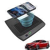 Paobiy Kabelloses Kfz-Ladegerät, kompatibel mit 10. Generation Honda Civic 2016–2021 Mittelkonsole Zubehör-Panel, 10 W Qi Schnellladegerät für iPhone 8/11/Pro/X/XR, Samsung Note S 8/9/10