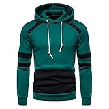 Hoodie Herren Regular Fit Farbabstimmung/Kariert/Drucken Spleißen Pullover Herren Herbst Winter Komfortabel Sweatshirt Herren Trend Mode Lassig Kapuzenpullover Herren TE-03 3XL