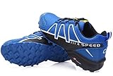 QEEN Neue Frauen Jogging Schuhe rutschfeste Outdoor Wanderschuhe Paare Ultraleicht Radfahren Schuhe Männer Spur Laufschuhe Große Größe 49# (Color : Blue, Shoe Size : 6)