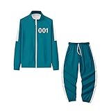 KOG Squid Game Unisex Trainingsanzug Lange Ärmel Kapuzenpullover Sweatshirt Herbst Stehkragen Reißverschlussjacke lose Mode Jogginghose Sportswear 2 Stück Sets 067/456/240 Cosplay O