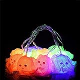 Halloween Lichterkette, 1.5M 10 LEDs Skelett Geist Licht, Halloween Dekoration Lichterkette , Batteriebetrieben für halloween deko garten für Deko Outdoor Indoor (Batterie nicht enthalten)