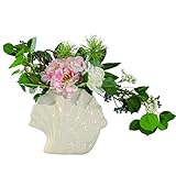 zunruishop Indoor-Zuhause Künstliche Blumen Hydrangea mit Keramik-Vase, Fälschung Silk Flower Ball Bonsai for Innen Schlafzimmer Haus Hochzeit Büro-Schreibtisch Künstliche rote Rosen B