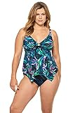 Ulla Popken Damen Tankini Strelitzie, große Größen Badeanzug, Mehrfarbig (Multicolor 72778690), 48