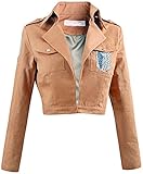 VNIUBI Anime Cosplay Uniform，Anime Attack on Titan Cosplay Top，Alan Yeager und Mikasa Ackerman Cosplay-Kleidung Jacke，Schal(XXL,Gelb)