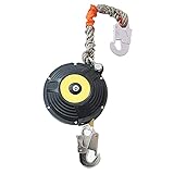 LXX Fallschutz Auffanggerät, Höhensicherungsgerät Set mit Haken, Personenfallbegrenzer Absturzsicherung für Höhen Arbeiten und Dachdecker und Gerüst, 5m/6m/7m/10m/15m, Belastung: 150kg