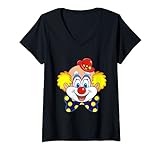 Damen Lustiges Karneval Zirkus Clown Kostüm Faschings T-Shirt mit V