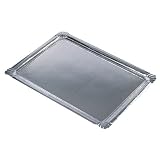 PAPSTAR 11331 10 Servierplatten PE-beschichtet eckig, 34 x 45.5 cm, Silb