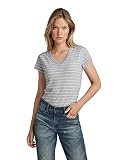 G-STAR RAW Damen Eyben Slim T-Shirt, Mehrfarbig (lt Grey Htr/Milk Stripe C483-A659), XXS