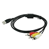 Dreifacher Cinch-Stecker auf USB-Stecker-Adapterkabel für USB-fähigen Fernseh-PC (Schwarz)