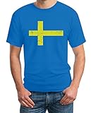 Schweden Flagge Fanshirt Fußball Olympiade T-Shirt XXL Hellb