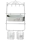 Wandregal Shabby Chic Badregal Weiss Wandkorb Eisenregal usm036 Palazzo Ex