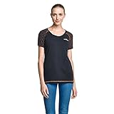 NoOrange Damen T-Shirt schwarz, sportliches Kurzarmshirt mit hohem Baumwollanteil, XL