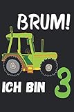 Landwirt 3 Geburtstag 3 Jahre Alt Acker Bauer Geburtstag Geschenk: Notizbuch A5 Liniert 120 Seiten Cooles Landwirt Geschenk für Traktorfahrer Geschenkidee N