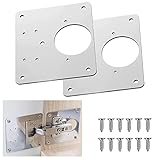 Scharnier Reparaturplatte für Kleiderschrank, Reparaturset Schrankscharnier mit Loch, Türscharnier Reparaturset, Edelstahl Schanierreparaturplatte (2Pcs)