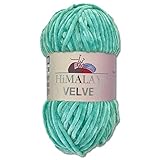 Wohnkult Himalaya 100 g Velvet Dolphin Wolle 40 Farben zur Auswahl Chenille Strickgarn Flauschgarn Glanz Accessoire Kleidung Decken (90035 | Türkis)