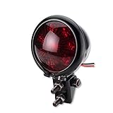 Motorrad LED Rücklicht Bremslicht Bates Style Schwarz Rotes Glas E-geprüft Custom Cafe R