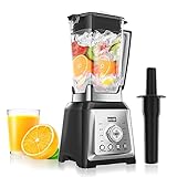 Standmixer Smoothie Maker 2000W, 30000 RPM Blender Mixer mit 2L Glasbehälter, 8 Edelstahl Klingen | 4 Voreingestellte Programme | 8 Geschwindigkeitsstufen, Pulse-/Ice-Crush/Juice/Milchshake Mix