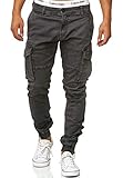 Indicode Herren Alex Cargohose aus Baumwolle mit 6 Taschen | Lange Regular Fit Cargo Hose Baumwollhose Freizeithose Wanderhose Trekkinghose Men Pants Outdoorhose für Männer Dk Grey L