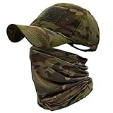 ehsbuy Camo Hüte für Männer mit Kühlung Halsgamasche Baseballmützen Gesichtsschal Maske Armee Taktische Militärmütze Halsrohr Snoods zum Laufen Jagd Camping Radfahren Angeln Outdoor Sp