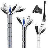 Auckpure Kabelschlauch, 3 X 2m Kabel Organizer, Universal Cable Organizer, Kabelkanal Schwarz, für Cable Management, Kabel Verstecken und Kabelschutz, Mit 20X Kabelbinder (∅16mm,∅22mm,∅28mm)