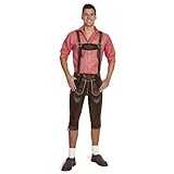 Gaudi-Leathers Herren E100 Trachten Lederhose, Braun (Dunkelbraun 015), 52