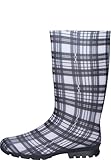 Spirale Unisex-Erwachsene Mareike Gummistiefel, Weiß Schwarz Weiß Kariert 11, 42 EU