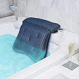 Badewannenkissen, Badewanne & Spa-Kissen mit 4D-Air-Mesh-Technologie, Kissen Badewanne für Home Spa, 7 Saugnäpfen, Stützfunktion für Kopf/Rücken/Schulter/Nacken, B