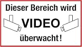 Metafranc Hinweisschild 'Dieser Bereich wird Video überwacht!' - 300 x 200 mm / Beschilderung / Infoschild / Warnschild / Warnmarkierung / Sicherheitsmarkierung / Gewerbekennzeichnung / 503540