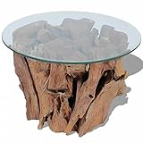 LCSA Couchtisch Massivholz Couchtisch 60 cm Beistelltisch Kaffeetisch Teak Treibholz W