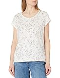 edc by ESPRIT Damen Basic Print T-Shirt, 110/OFF White Flower, M